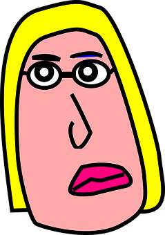 Cartoon Blonde Woman Vector PNG