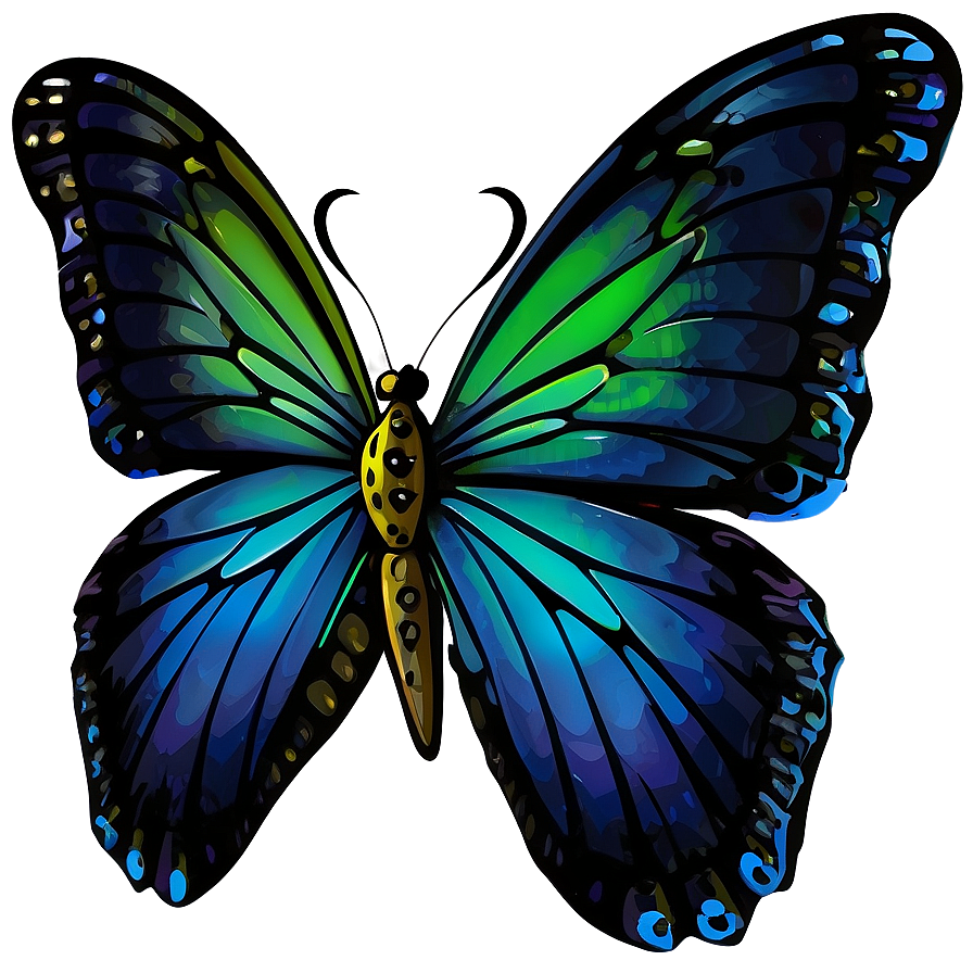 Cartoon Blue Butterfly Png 05212024 PNG