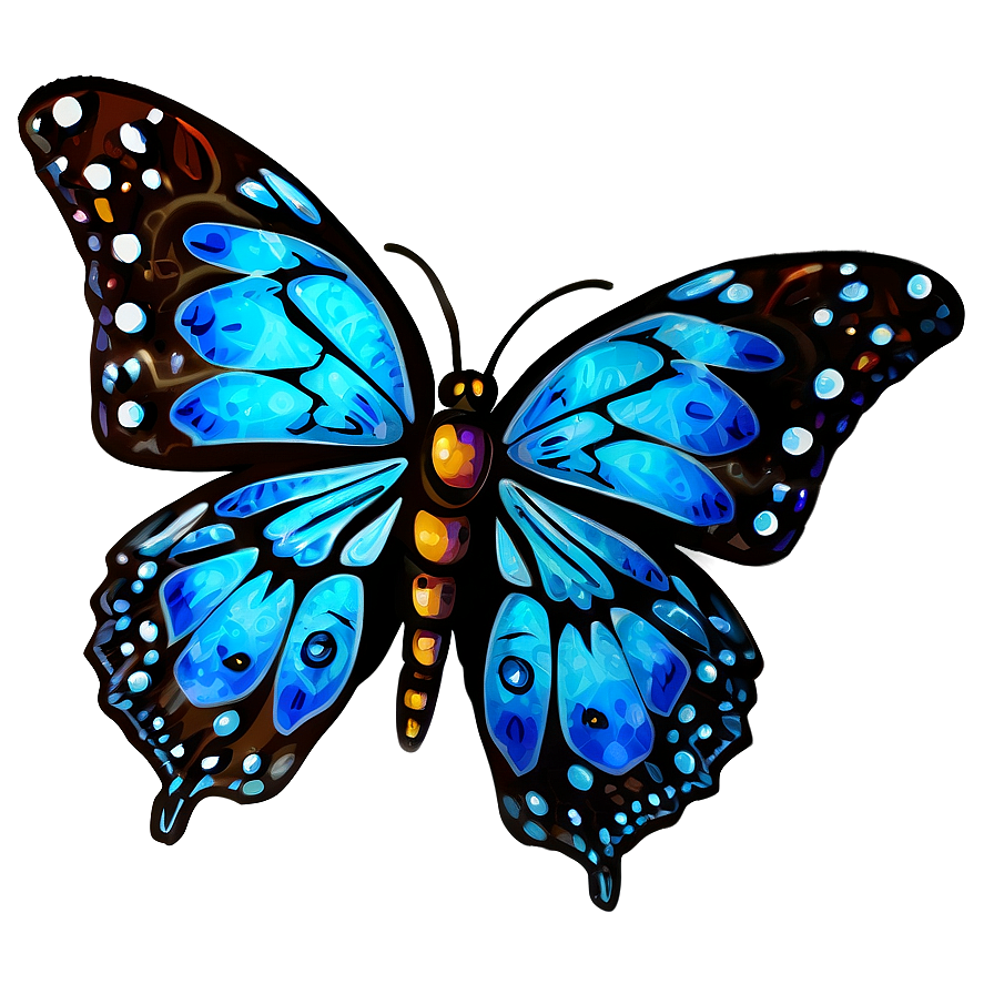 Cartoon Blue Butterfly Png 05212024 PNG