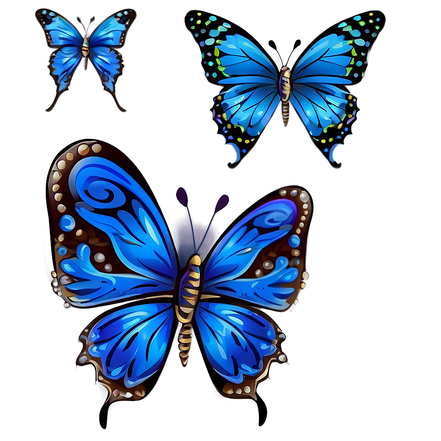 Cartoon Blue Butterfly Png 34 PNG