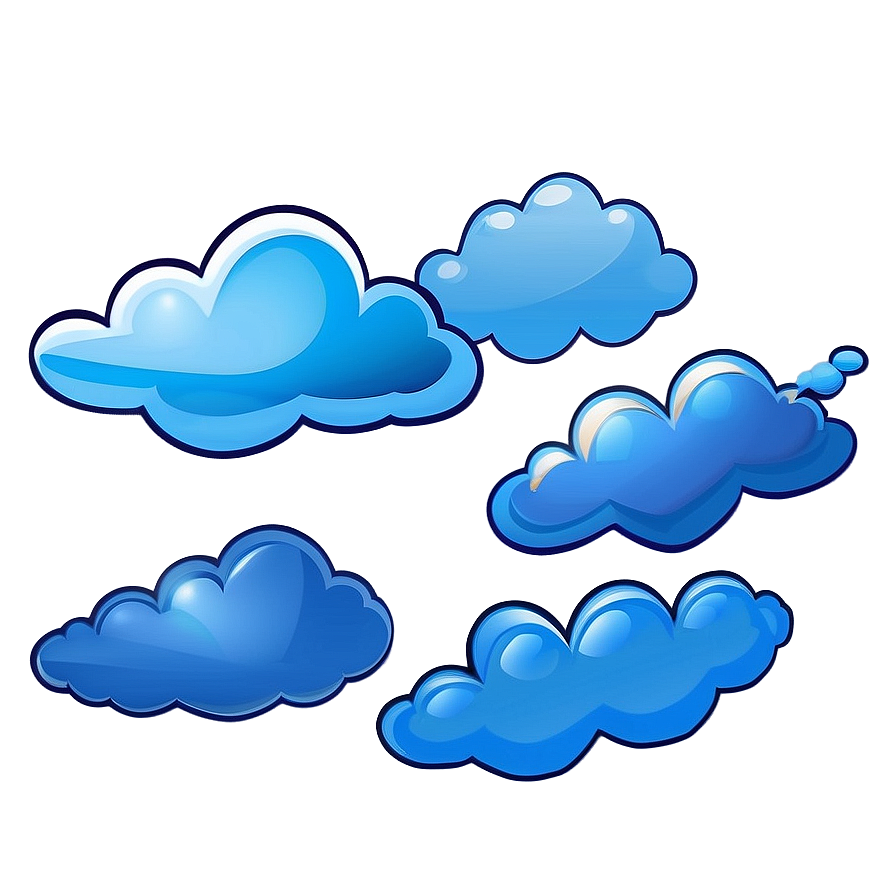 Cartoon Blue Clouds Png 06202024 PNG