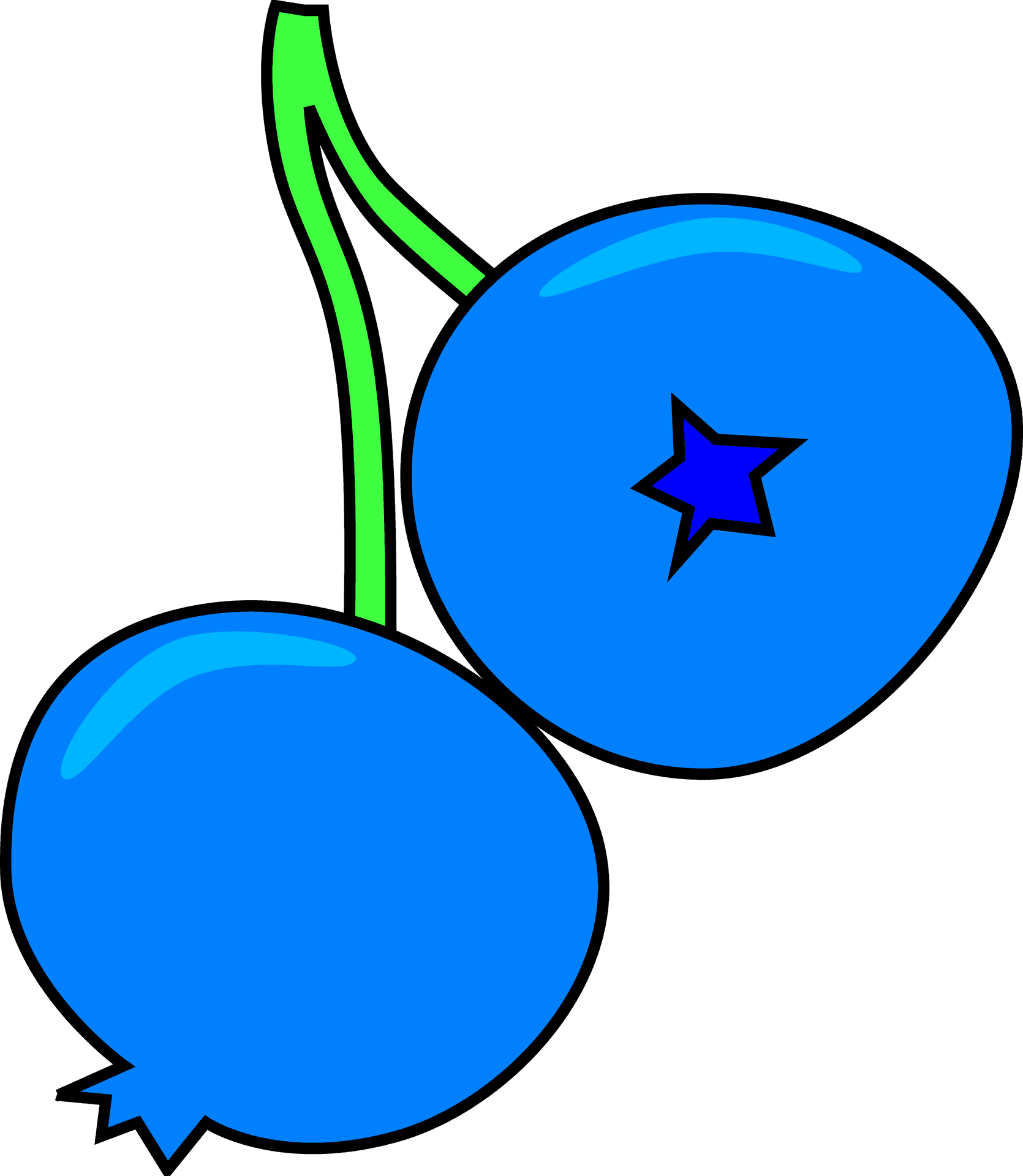 Cartoon Blueberries Illustration PNG