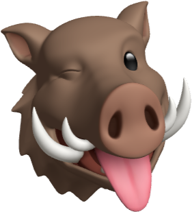 Cartoon Boar Head Graphic PNG