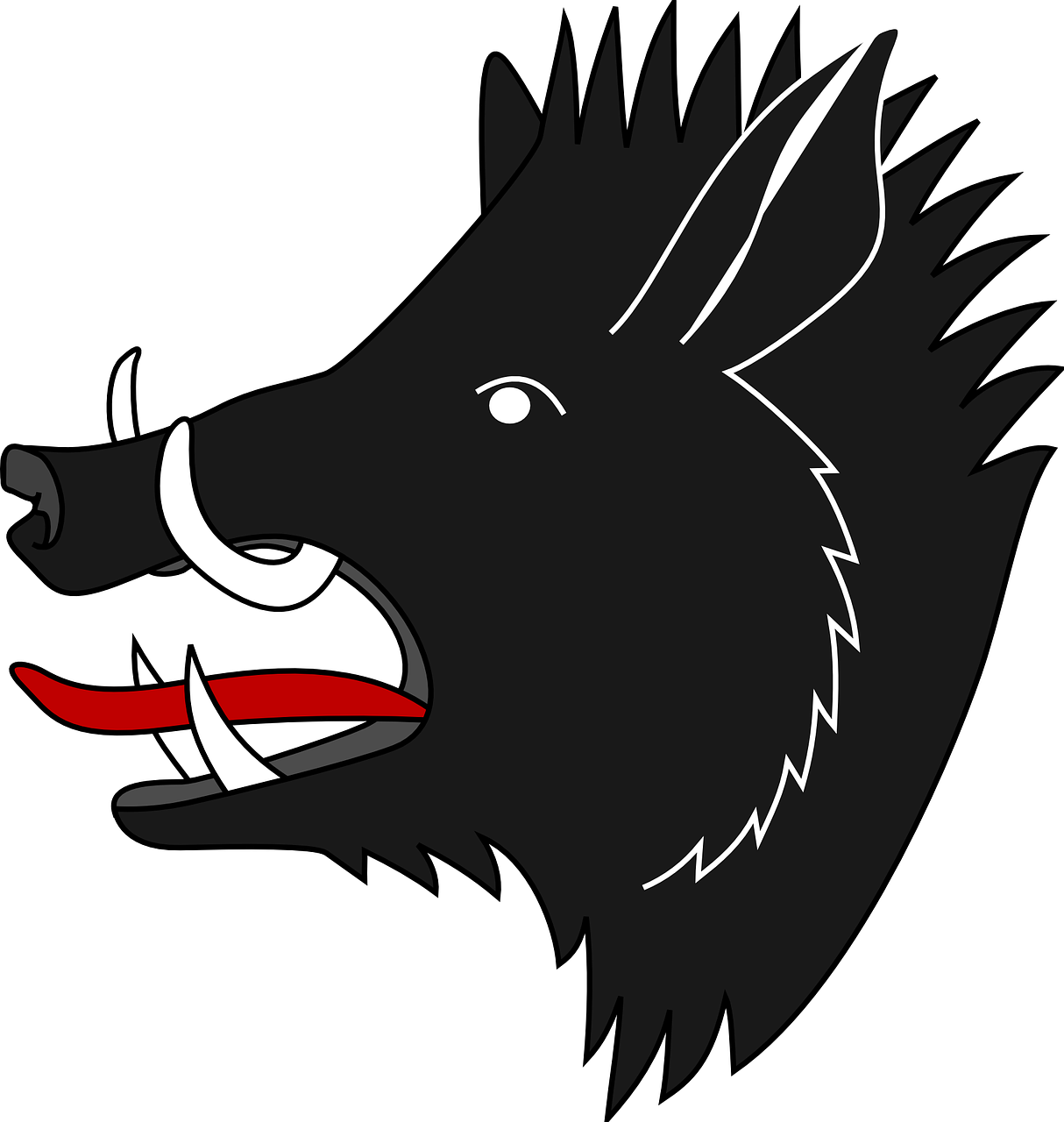 Cartoon Boar Profile Graphic PNG