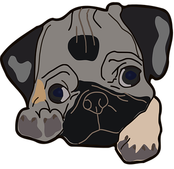 Cartoon Boxer Dog Portrait PNG