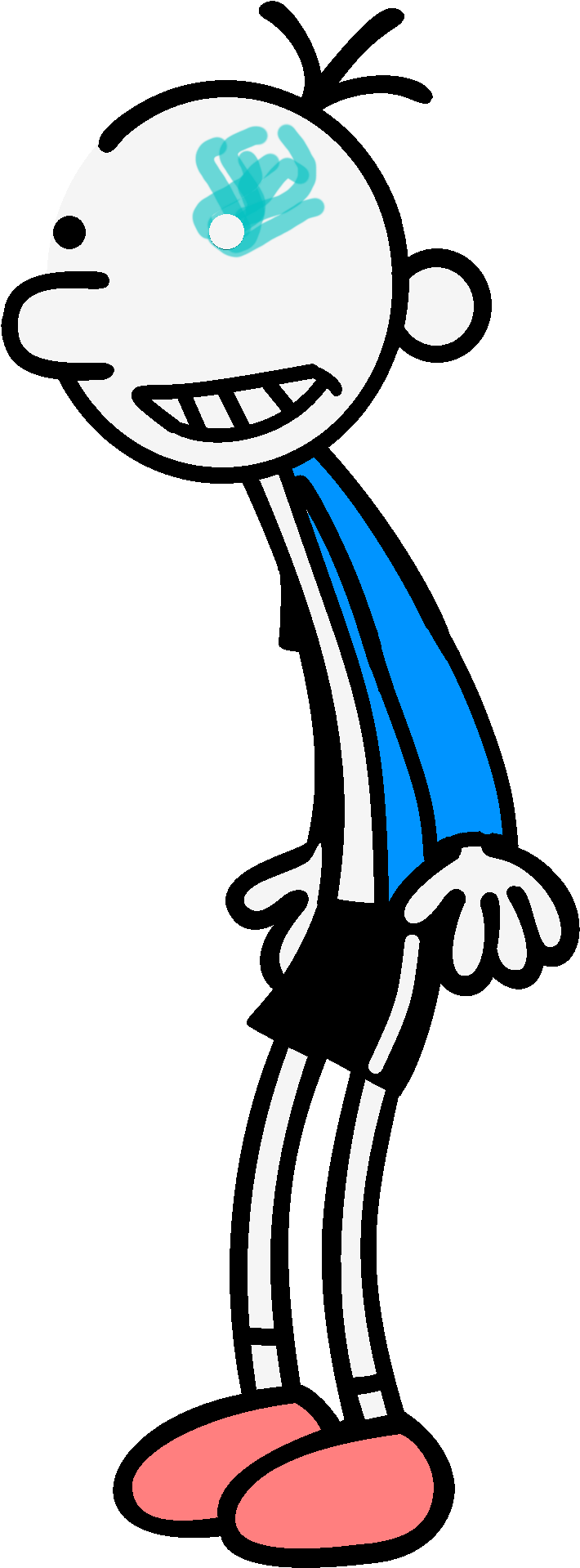 Cartoon Boy Blue Stripe Shirt PNG