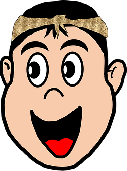Cartoon Boy Happy Face PNG