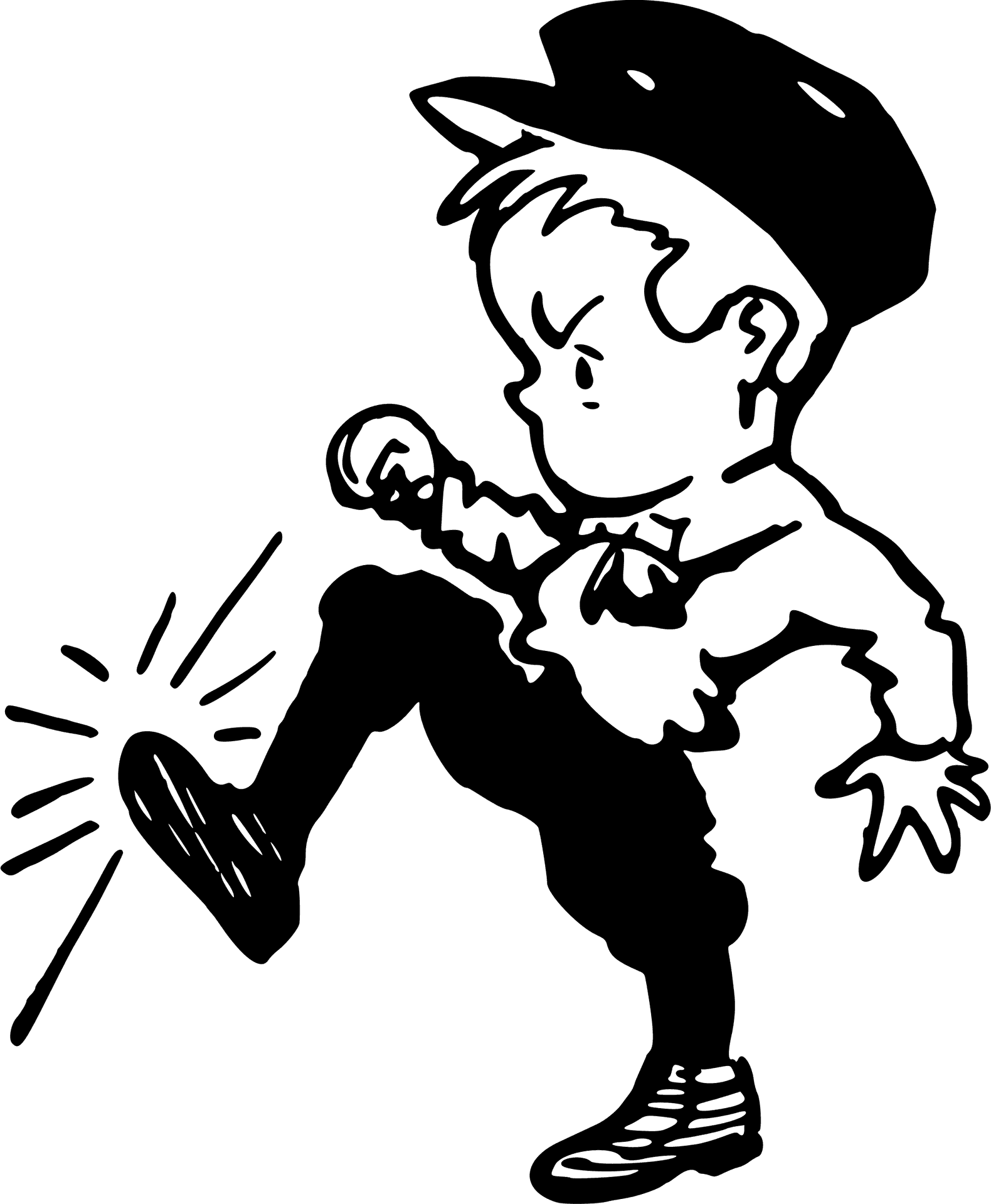 Cartoon Boy Kicking PNG