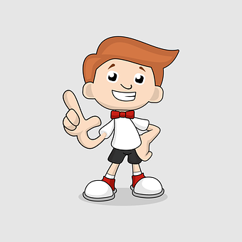 Cartoon Boy Pointing Gesture PNG