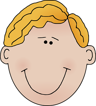 Cartoon Boy Smiling Face PNG