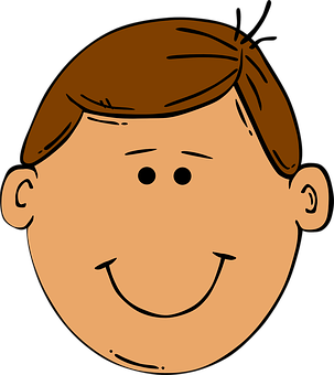Cartoon Boy Smiling Headshot PNG