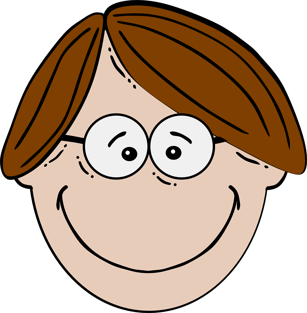 Cartoon Boy Smiling Portrait PNG