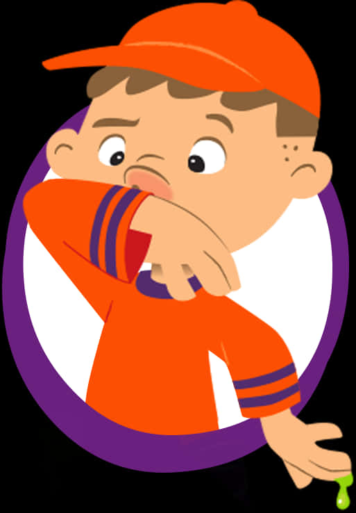 Cartoon Boy Sneezing PNG