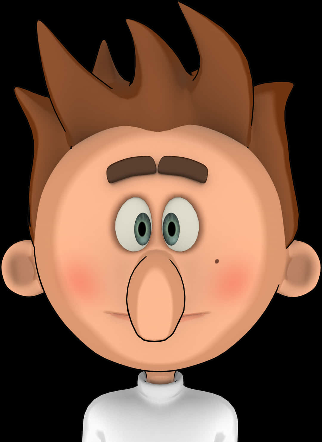 Cartoon Boy Surprised Expression PNG