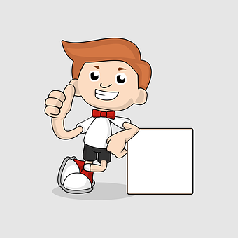 Cartoon Boy Thumbs Up Sign PNG