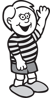 Cartoon Boy Waving Hello PNG