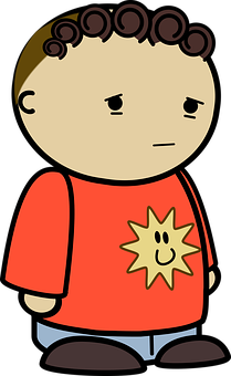 Cartoon Boy With Sun Design Shirt PNG
