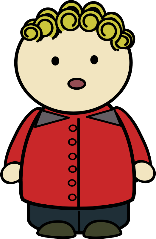 Cartoon Boyin Red Shirt PNG