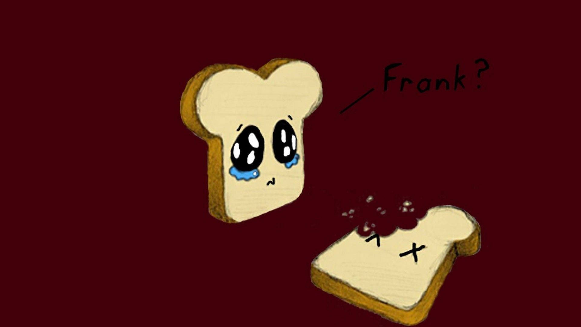 Bread crying over his partner eaten by ants, cute sad meme.