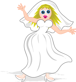 Cartoon Bride Celebration PNG