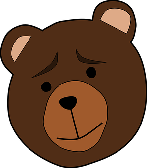 Cartoon Brown Bear Face PNG
