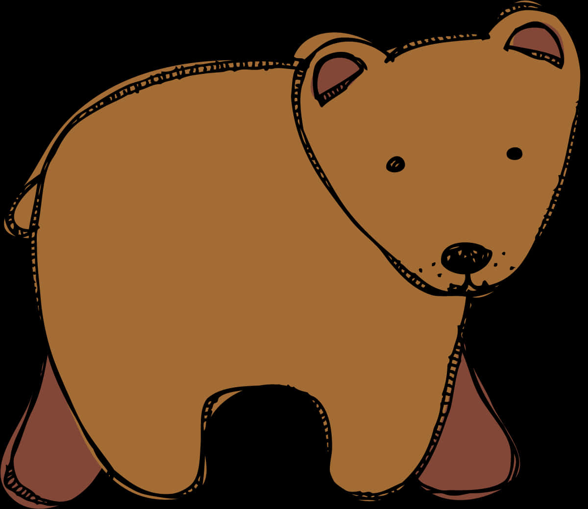 Cartoon Brown Bear Illustration PNG