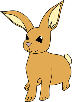 Cartoon Brown Bunny Graphic PNG