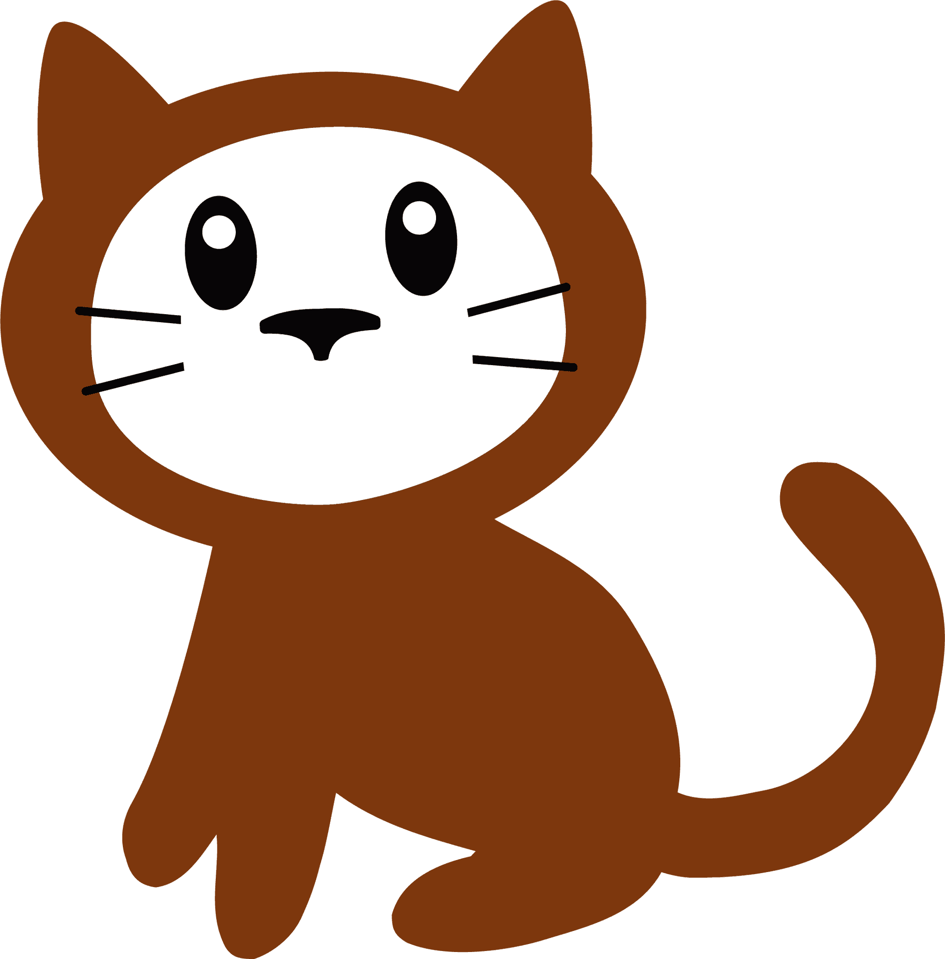 Cartoon Brown Cat Illustration PNG
