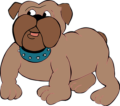 Cartoon Brown Dog Blue Collar PNG