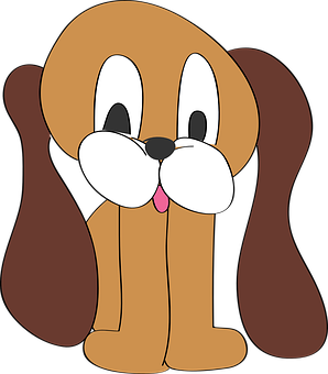 Cartoon Brown Dog Face PNG