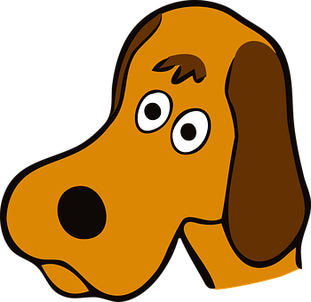 Cartoon Brown Dog Head PNG