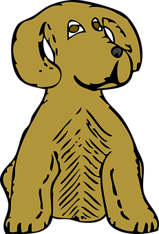 Cartoon Brown Dog Illustration PNG
