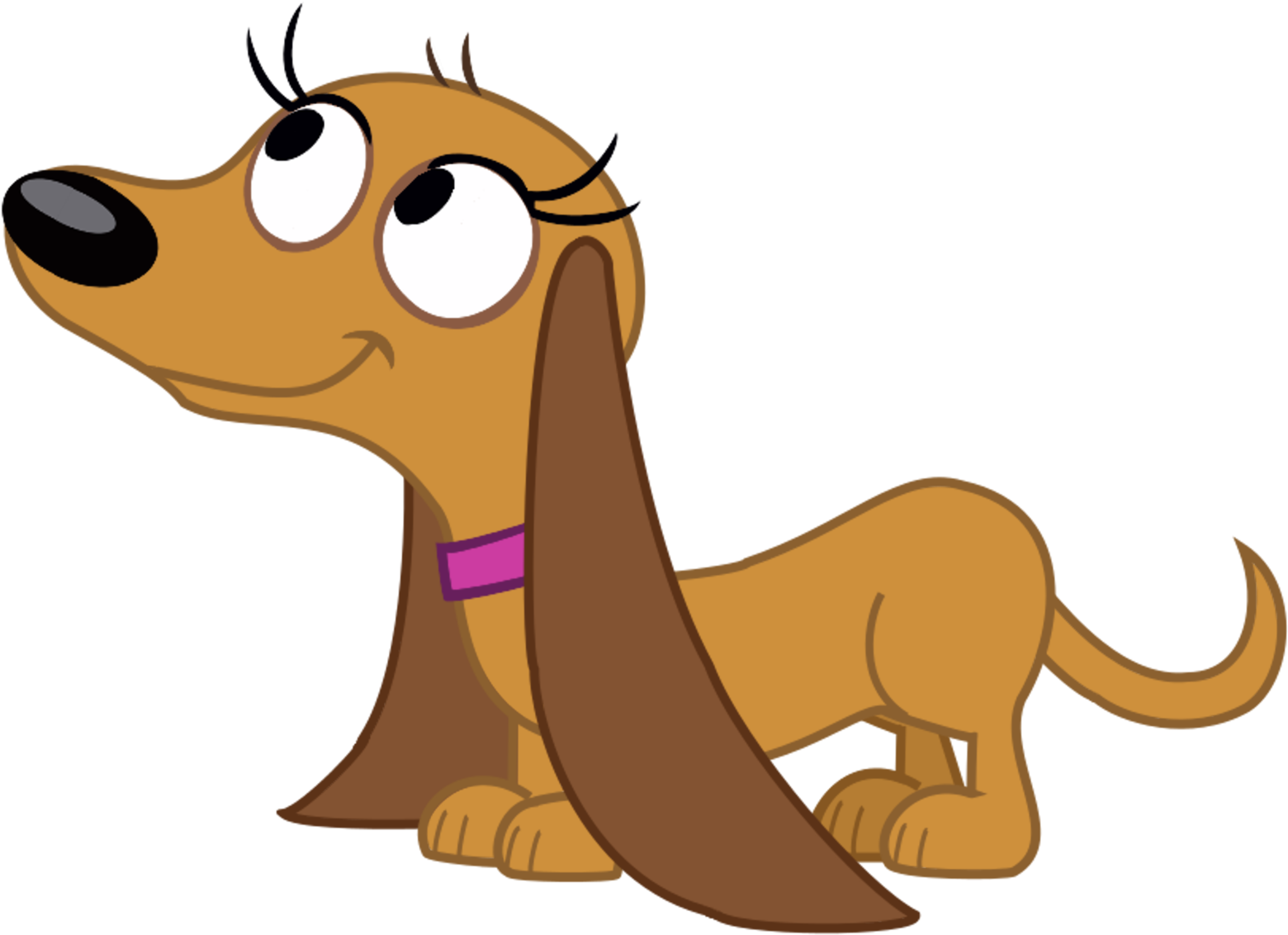 Cartoon Brown Dog Sitting PNG
