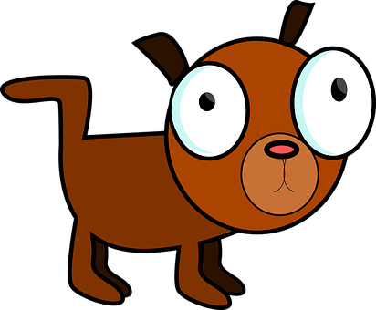 Cartoon Brown Dogwith Big Eyes PNG