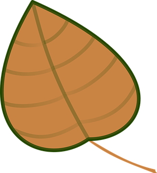 Cartoon Brown Leaf Graphic PNG