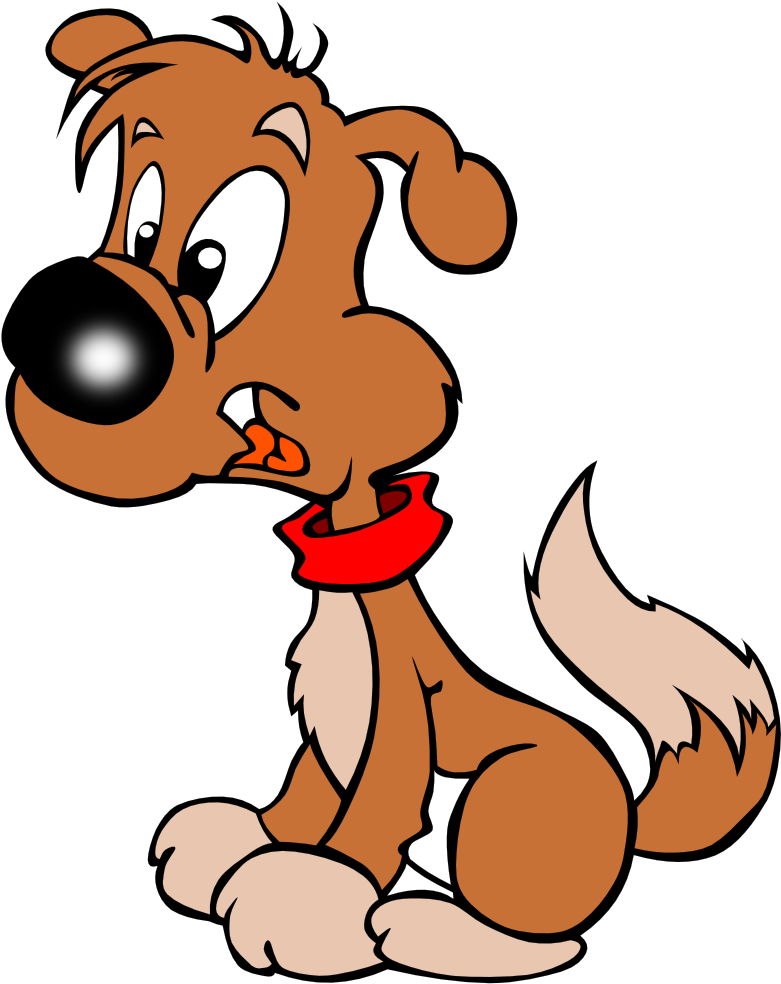 Cartoon Brown Puppy Illustration PNG