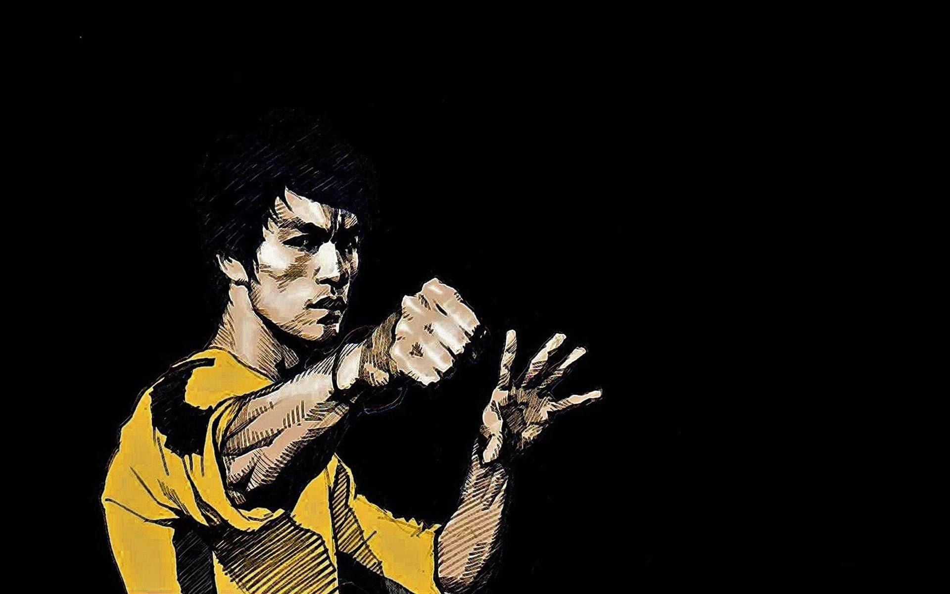 Tegneserie Bruce Lee design Wallpaper