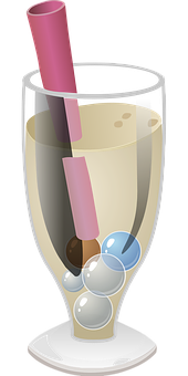 Cartoon Bubble Tea Glass PNG