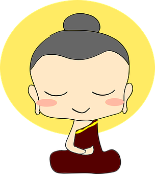 Cartoon Buddha Meditation PNG