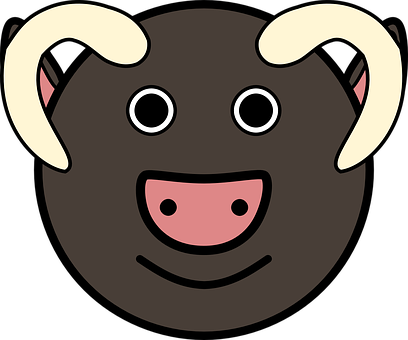 Cartoon Bull Face Graphic PNG