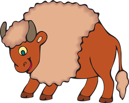 Cartoon Bull Illustration PNG