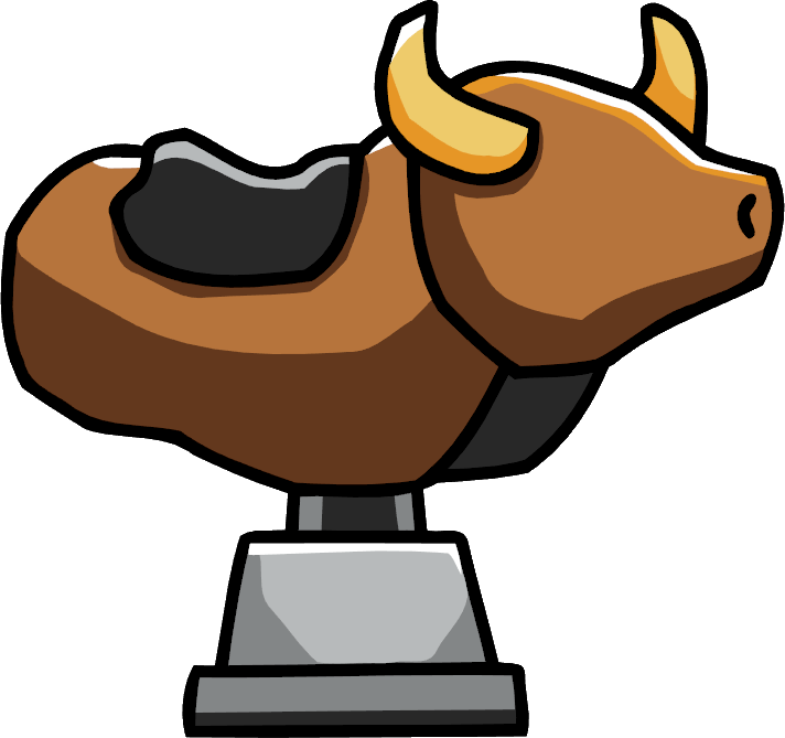 Cartoon Bull Trophy Graphic PNG