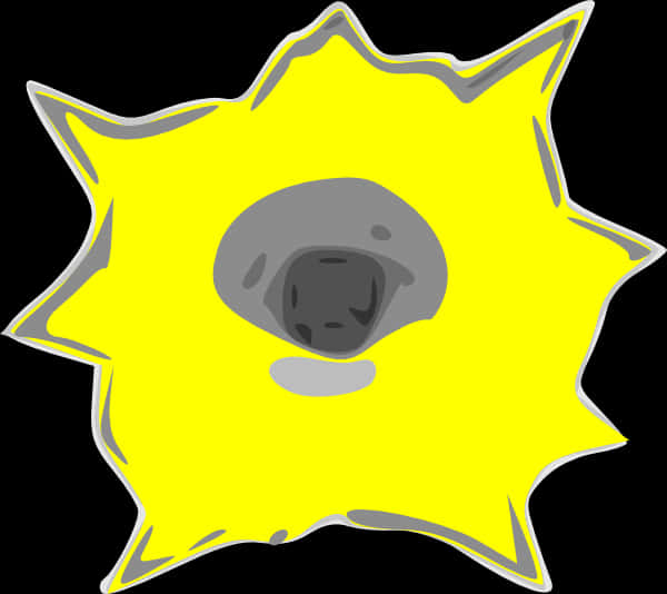 Cartoon Bullet Hole Graphic PNG