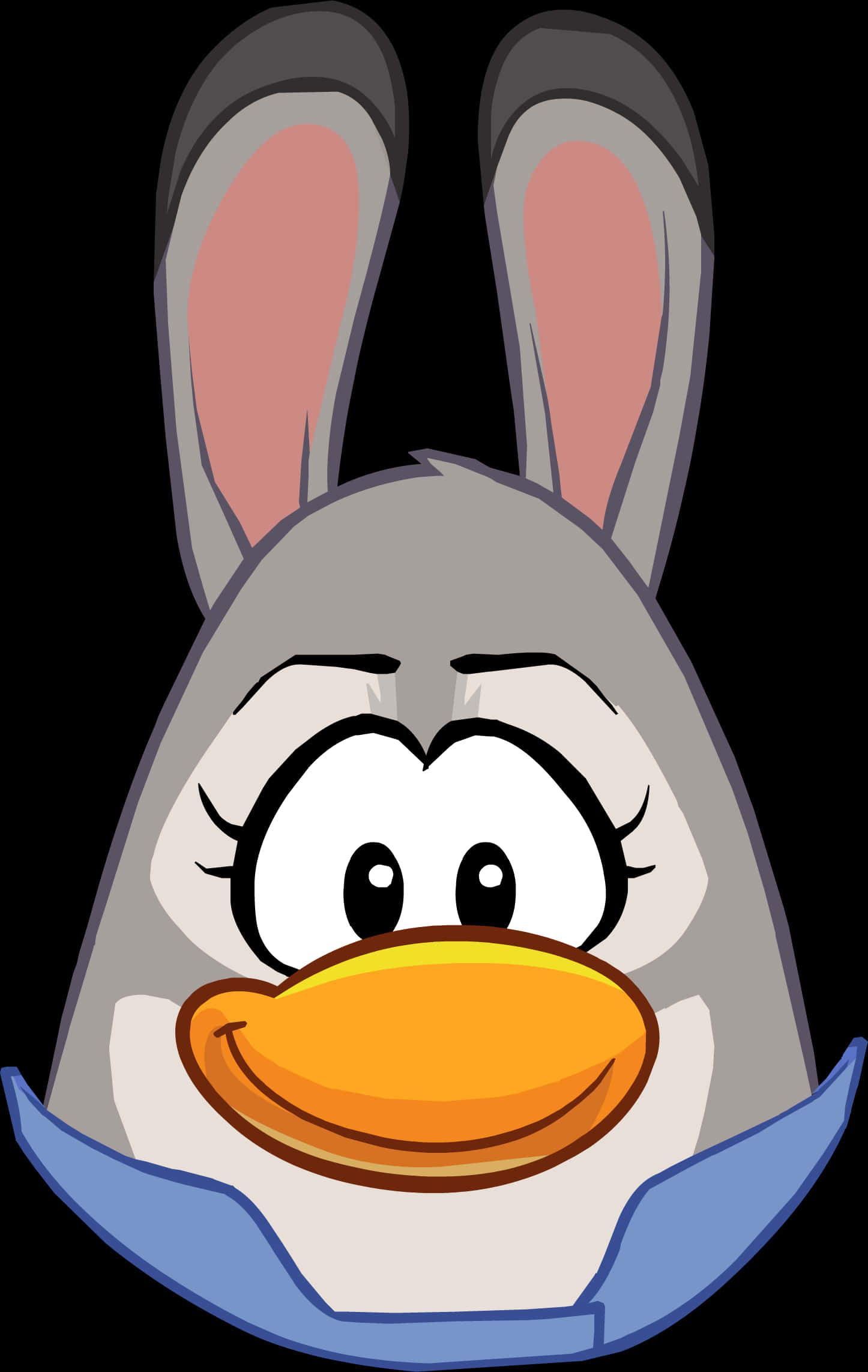 Cartoon Bunny Character Head PNG