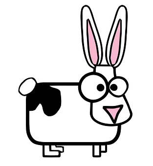 Cartoon Bunny Cow Hybrid PNG