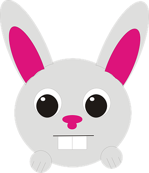 Cartoon Bunny Face Graphic PNG