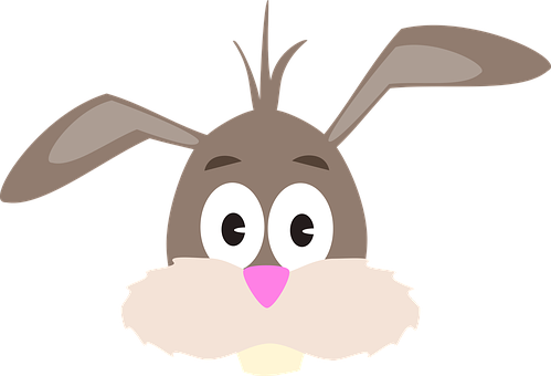 Cartoon Bunny Face Graphic PNG