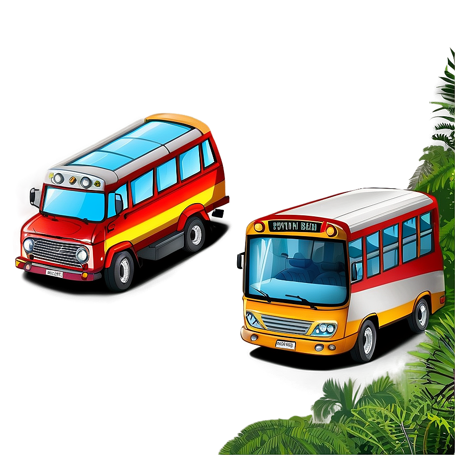 Cartoon Bus In Forest Png Cpp PNG