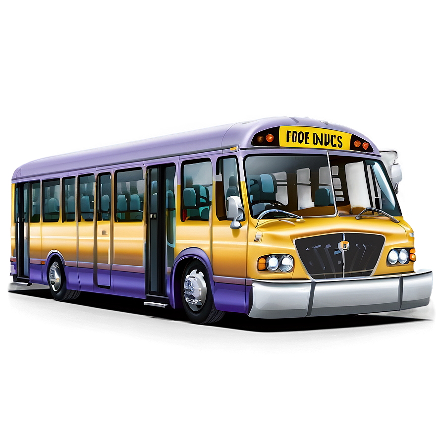 Cartoon Bus With Passengers Png 06272024 PNG