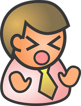 Cartoon Businessman Expression PNG